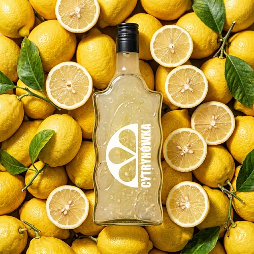 Klasztorna 500 ml-es üveg csavarzárral és „Cytrynówka” feliratú nyomattal – 2. minta - 6
