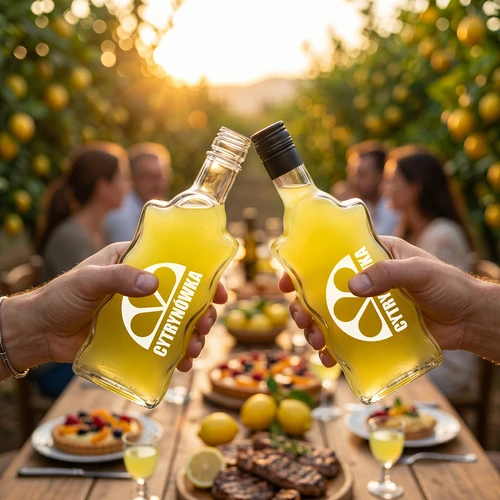 Klasztorna 500 ml-es üveg csavarzárral és „Cytrynówka” feliratú nyomattal – 2. minta - 7