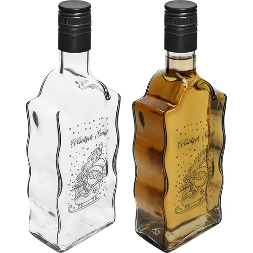 Klasztorna palack 0,5 l fekete csavaros kupakkal és Mikulás mintával - 3
