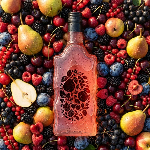 Klasztorna palack 500 ml, csavarzárral és „Gyümölcsök” nyomattal, 1-es minta - 6