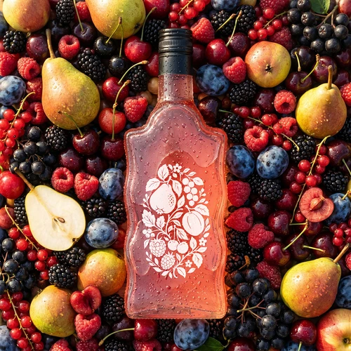 Klasztorna palack 500 ml, csavarzárral és „Gyümölcsök” nyomattal, 1-es minta - 6
