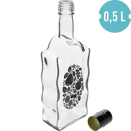 Klasztorna palack 500 ml, csavarzárral és „Gyümölcsök” nyomattal, 1-es minta - 2