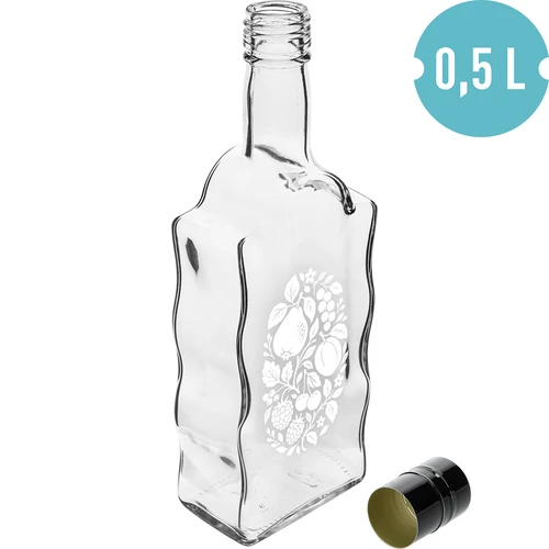 Klasztorna palack 500 ml, csavarzárral és „Gyümölcsök” nyomattal, 1-es minta - 2