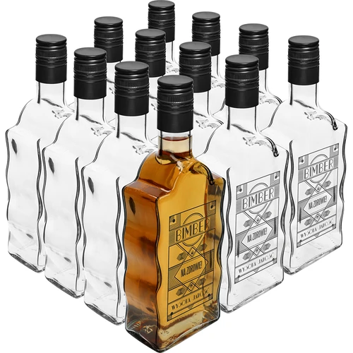 Klasztorna palack 500 ml, kupakkal és Bimber felirattal - 5