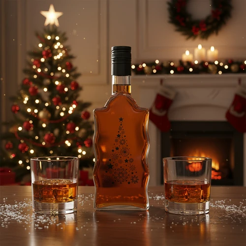 Klasztorna palack 500 ml csavaros kupakkal, „Karácsonyfa” nyomattal, 1 db - 6