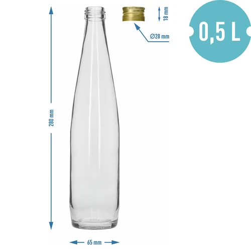 Klubowa palack 500 ml arany csavaros kupakkal, 6 darabos készlet - 7