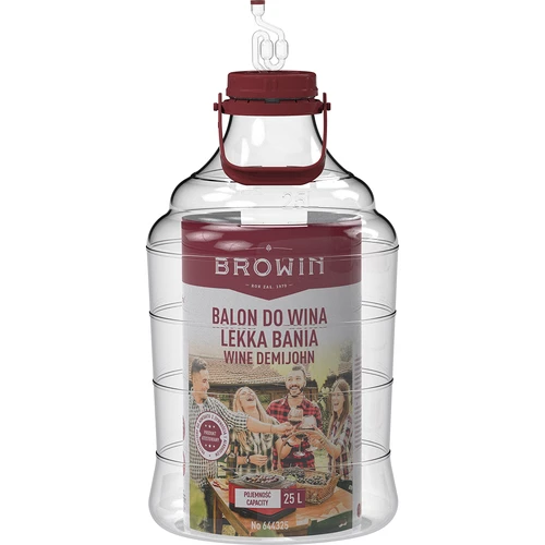 Könnyű, törhetetlen borballon fogantyúval, 25 L - 3