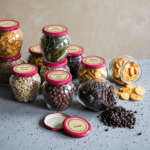 Kör alakú címkék Ø 66,5 mm csavaros tetőkre/befőttesüvegekre - 20 db - 5