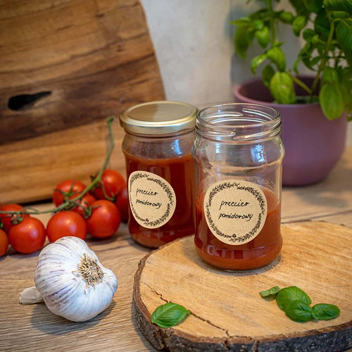 Kör alakú címkék Ø 66,5 mm csavaros tetőkre/befőttesüvegekre - 20 db - 6