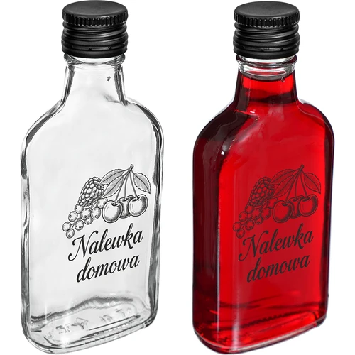 Laposüveg 200 ml csavaros kupakkal, „Nalewka domowa” felirattal, 1 db - 2