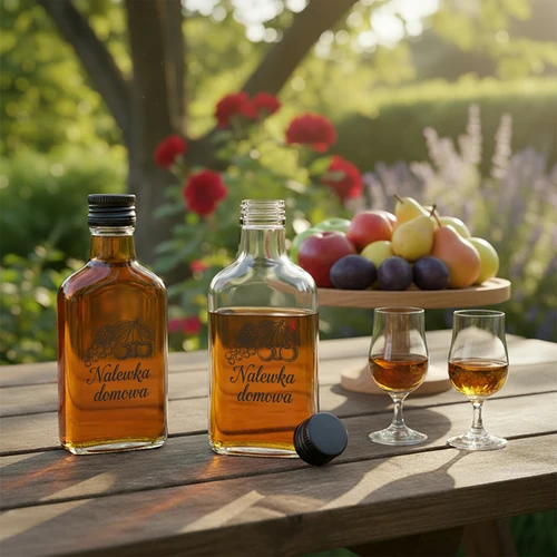 Laposüveg 200 ml csavaros kupakkal, „Nalewka domowa” felirattal, 1 db - 5