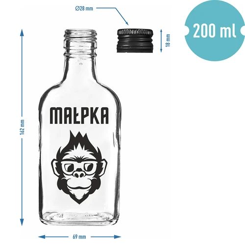 Laposüveg 200 ml, csavarzárral, „Majom” mintával, 1 db - 4