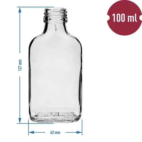 Laposüveg formájú, 100 ml-es likőrös üveg - 10 db - 4