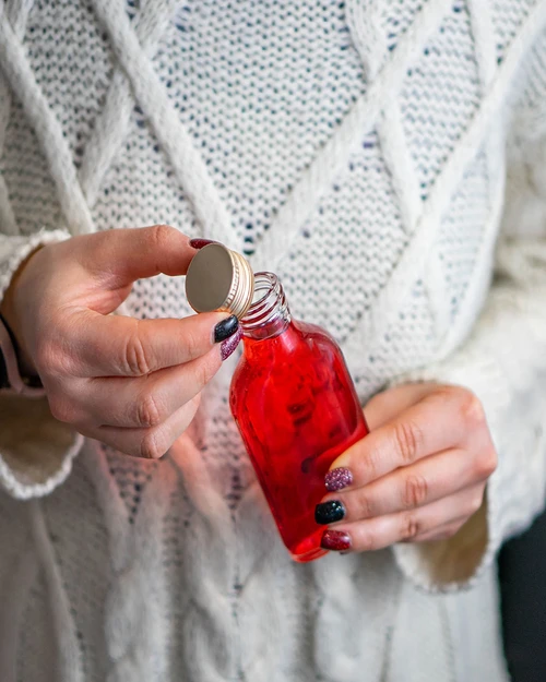 Laposüveg formájú, 100 ml-es likőrös üveg - 10 db - 8