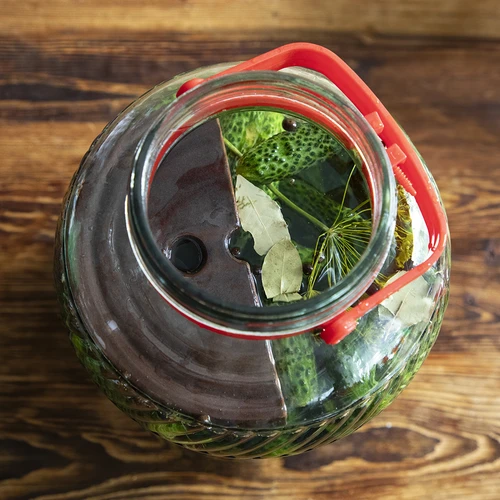 Leszorítókő hordókhoz, kőedényből készült, fi 22 cm - 9