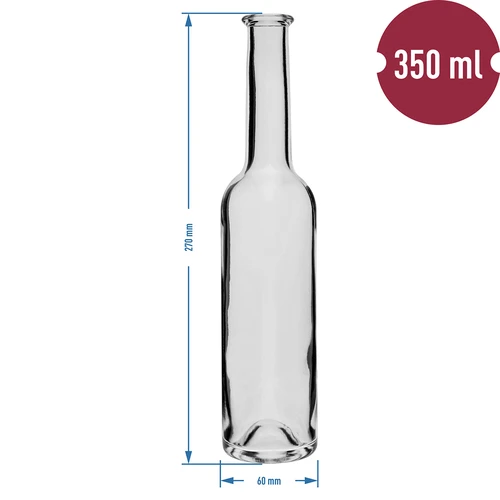 Likőrös palack 350 ml, 6 db + 6 parafa dugó - 6