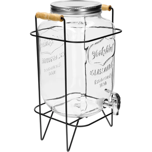 Limonádés üveg 8 L - csappal, fogantyús fém állvánnyal