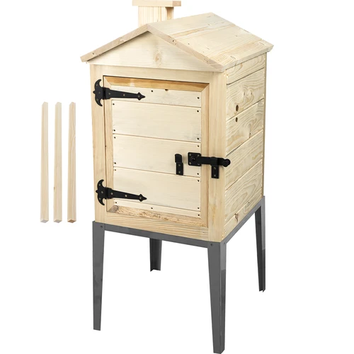 Lucfenyőből készült füstölőkamra, 115L, rozsdamentes acél talapzattal