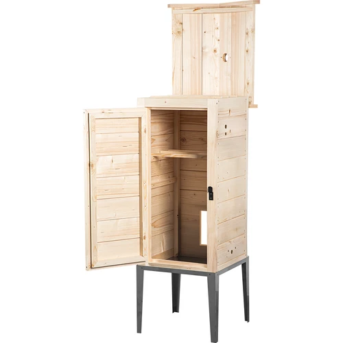 Lucfenyőből készült füstölőkamra, 200 L, rozsdamentes acél állvánnyal - 2