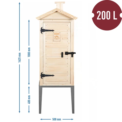 Lucfenyőből készült füstölőkamra, 200 L, rozsdamentes acél állvánnyal - 3