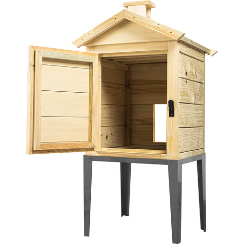 Lucfenyőfából készült füstölőkamra, 115 l, rozsdamentes acél alappal - 2