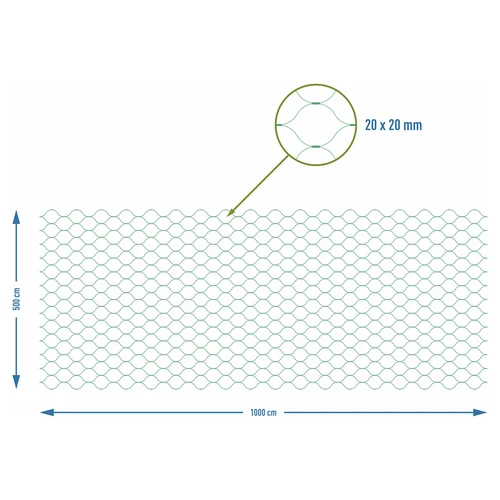 Madarak elleni védőháló, zöld, 5 m x 10m - 7