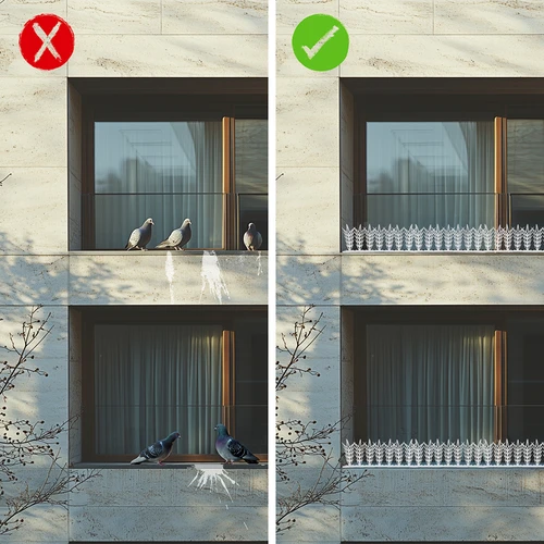 Madarakat riasztó tüskecsíkok, dekoratív, fehér - műanyagból, 6 db - 7