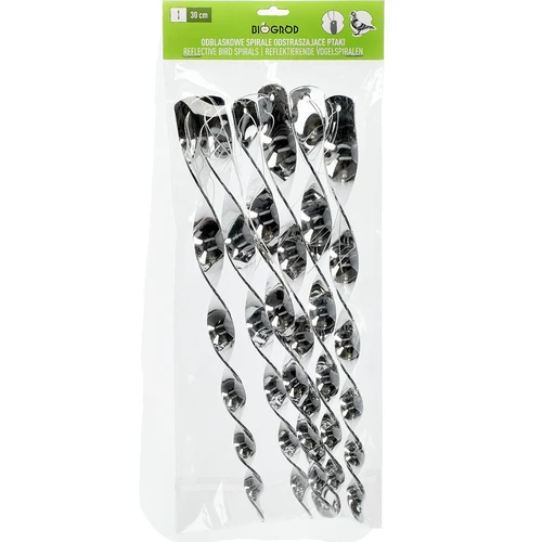 Madárriasztó – ezüst színű fényvisszaverő spirálok, 6 darab - 5