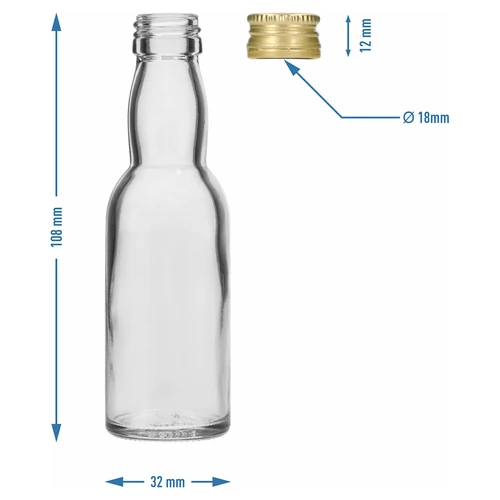 „Maluch” üvegcske aranyszínű kupakkal, 40 ml, 10 db - 8