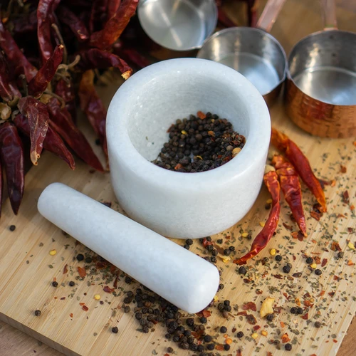 Márvány konyhai mozsár, fehér, Ø 10 cm - 11