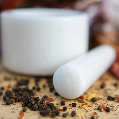 Márvány konyhai mozsár, fehér, Ø 10 cm - 12