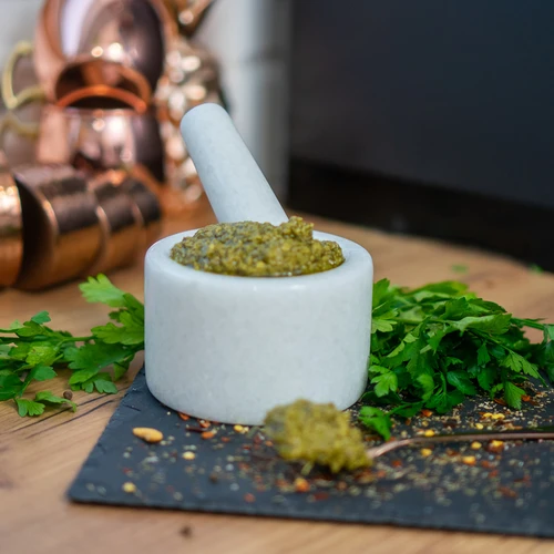 Márvány konyhai mozsár, fehér, Ø 10 cm - 14