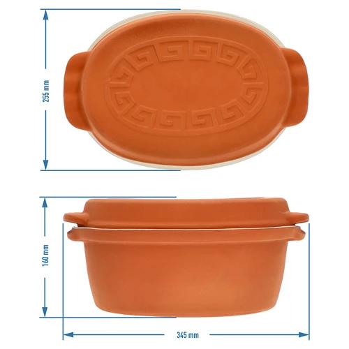 Mázas római tál 4,5 l (meander mintás) - 9