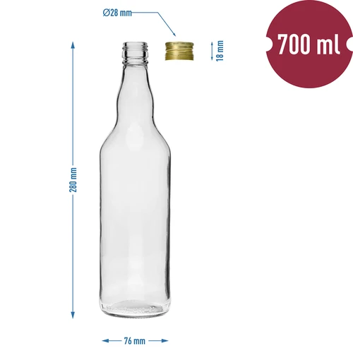 „Monopol” palack 700 ml, csavaros kupakkal - 4 db - 6