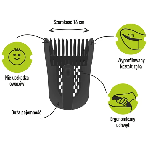 Műanyag bogyós gyümölcsszedő, fekete - 7