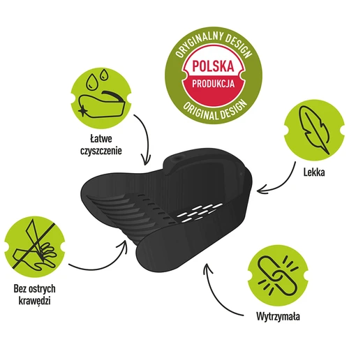 Műanyag bogyós gyümölcsszedő, fekete - 8