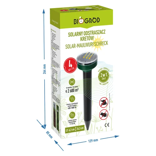 Napelemes vakondriasztó – hatékony, biztonságos és humánus kertvédelem, 4 darabos készlet. - 10