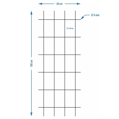 Növénytámasz – kerti futtatórács 150 x 60 cm - 7
