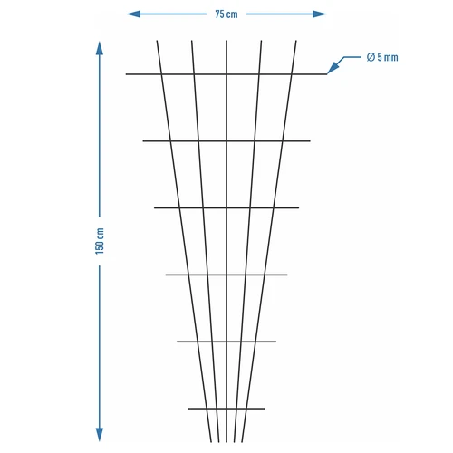 Növénytámasz - rács (150 cm x 75 cm) 2 darab - 7