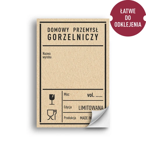 Öntapadó címkék 60×90 mm palackokra, vodkára, PRL, 20 db - 2