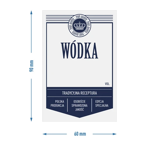 Öntapadó címkék 60x90 mm palackokra, vodkára, fehér, 20 db - 4