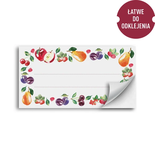 Öntapadós címkék gyümölcsmintával 85/45 mm - 20 db - 2