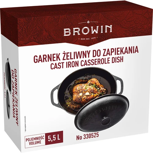 Öntöttvas sütőlábas, 5,5 L - 6