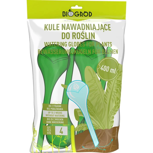 Öntözőgömbök növényekhez, áttetsző zöld, 400 ml, 4 db - 3