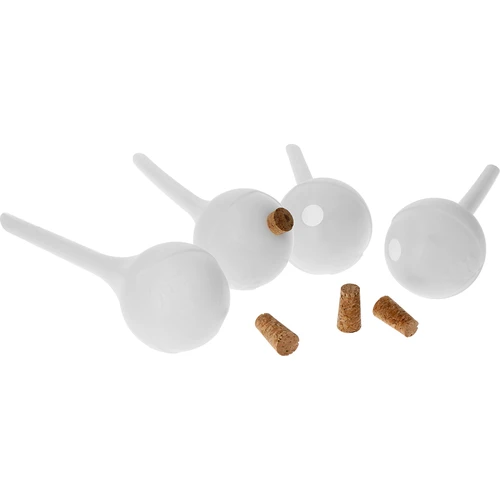 Öntözőgömbök növényekhez, fehér, félig áttetsző, dugóval, 400 ml, 4 db - 3