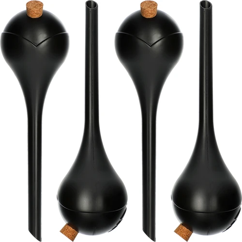 Öntözőgömbök növényekhez, fekete matt, dugóval, 400 ml, 4 db