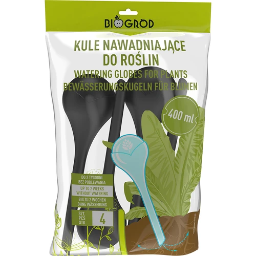 Öntözőgömbök növényekhez, matt fekete, 400 ml, 4 db - 3