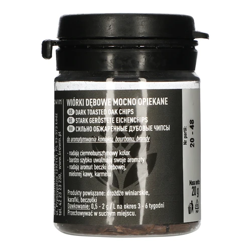 Płatki dębowe mocno opiekane, 20g