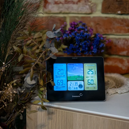 RCC időjárás-állomás – elektronikus, háttérvilágítású, vezeték nélküli, érzékelővel, fekete - 12