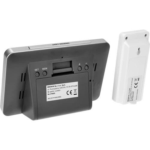 RCC időjárás-állomás – elektronikus, vezeték nélküli, megvilágított érzékelő, fekete - 7